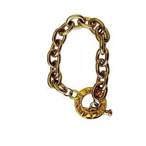 Vintage 1990’s Guy Laroche Paris Gold-Tone chunky Chain Bracelet toggle closure